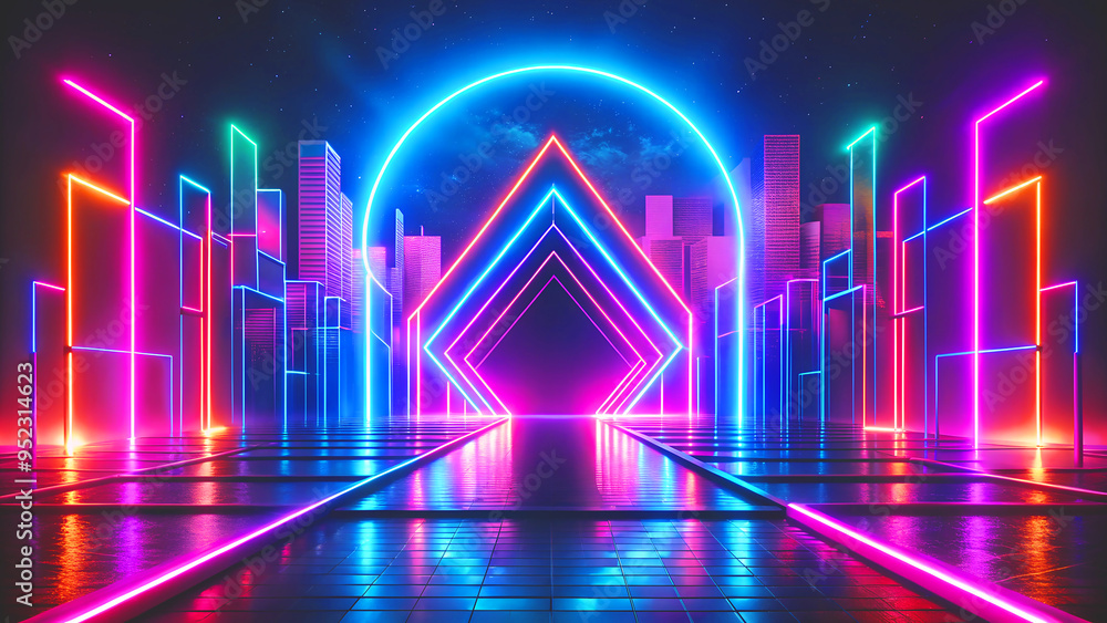 Abstract neon illusion background Abstract neon illusion background