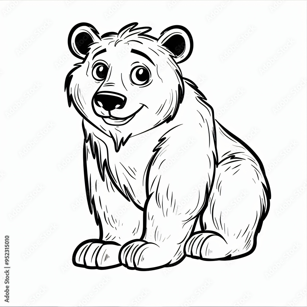 bear children coloring book page isolated bear children coloring book page isolated