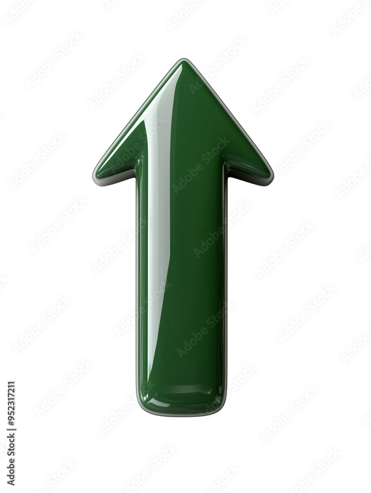 Green arrow pointing up with glossy finish isolated on transparent background
Green arrow pointing up with glossy finish isolated on transparent background