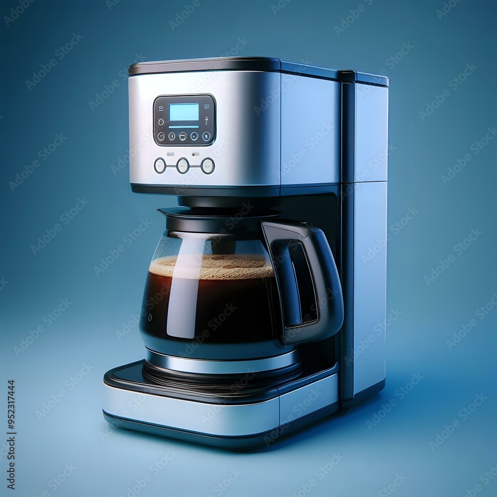 Isolated stainless steel espresso maker machine for brewing coffee and espresso drinks at home Isolated stainless steel espresso maker machine for brewing coffee and espresso drinks at home