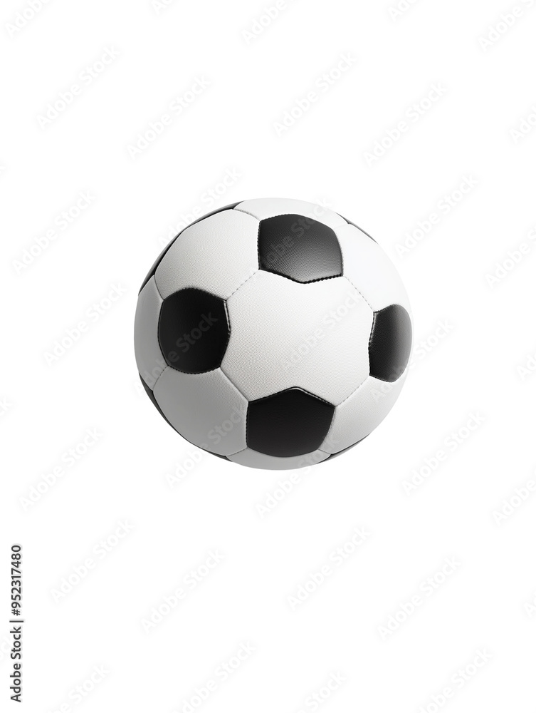 Obraz premium Soccer football ball in black and white isolated on transparent background