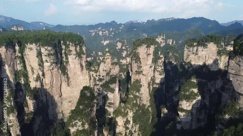 aerial view of Zhangjiajie National Forest Park in China aerial view of Zhangjiajie National Forest Park in China