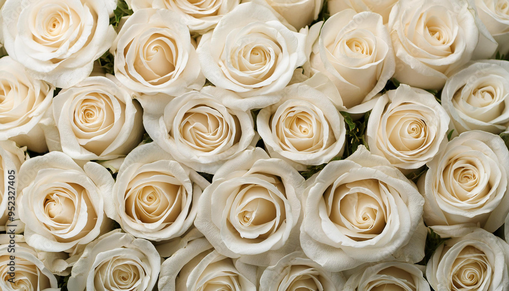 Stunning closeup of beautiful white cream roses flowers. Floral background holiday greeting cards Stunning closeup of beautiful white cream roses flowers. Floral background holiday greeting cards