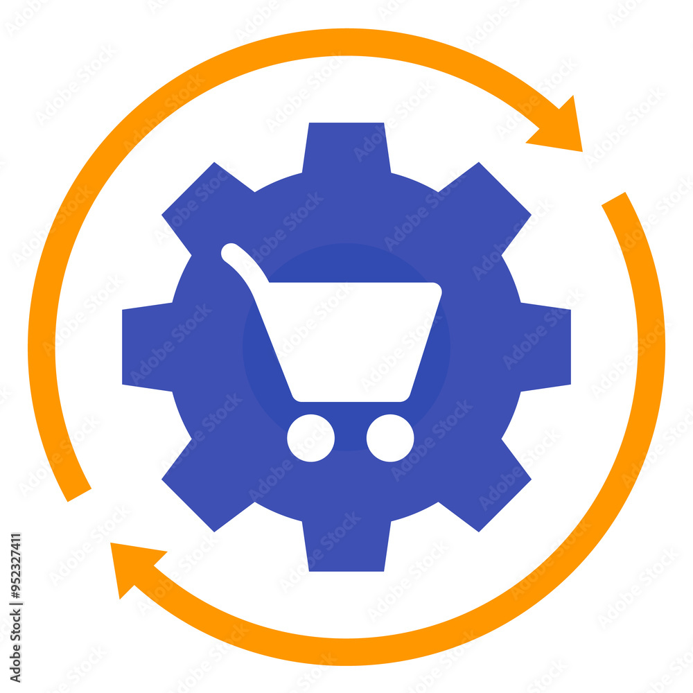 Fototapeta premium order processing, e-commerce icon, flat design