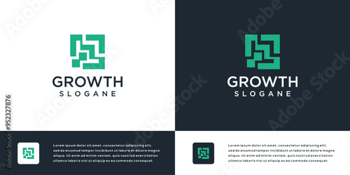 Illustration Design growth logo icon. abstract growth logo symbol.