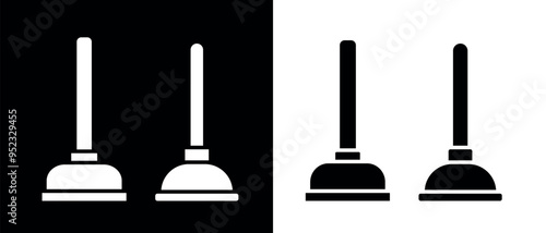 Plunger (Toilet Plunger) icon. Plumber's tool. Designed to clear clogged pipes.