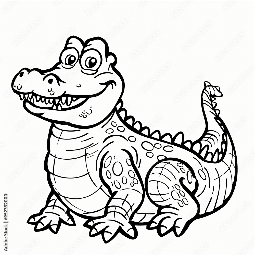 Crocodile children coloring book page isolated Crocodile children coloring book page isolated