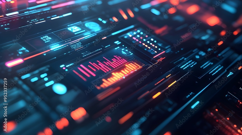 Fintech Data Analytics Platform Holographic Interfaces and Vibrant Afrofuturistic Visuals Fintech Data Analytics Platform Holographic Interfaces and Vibrant Afrofuturistic Visuals