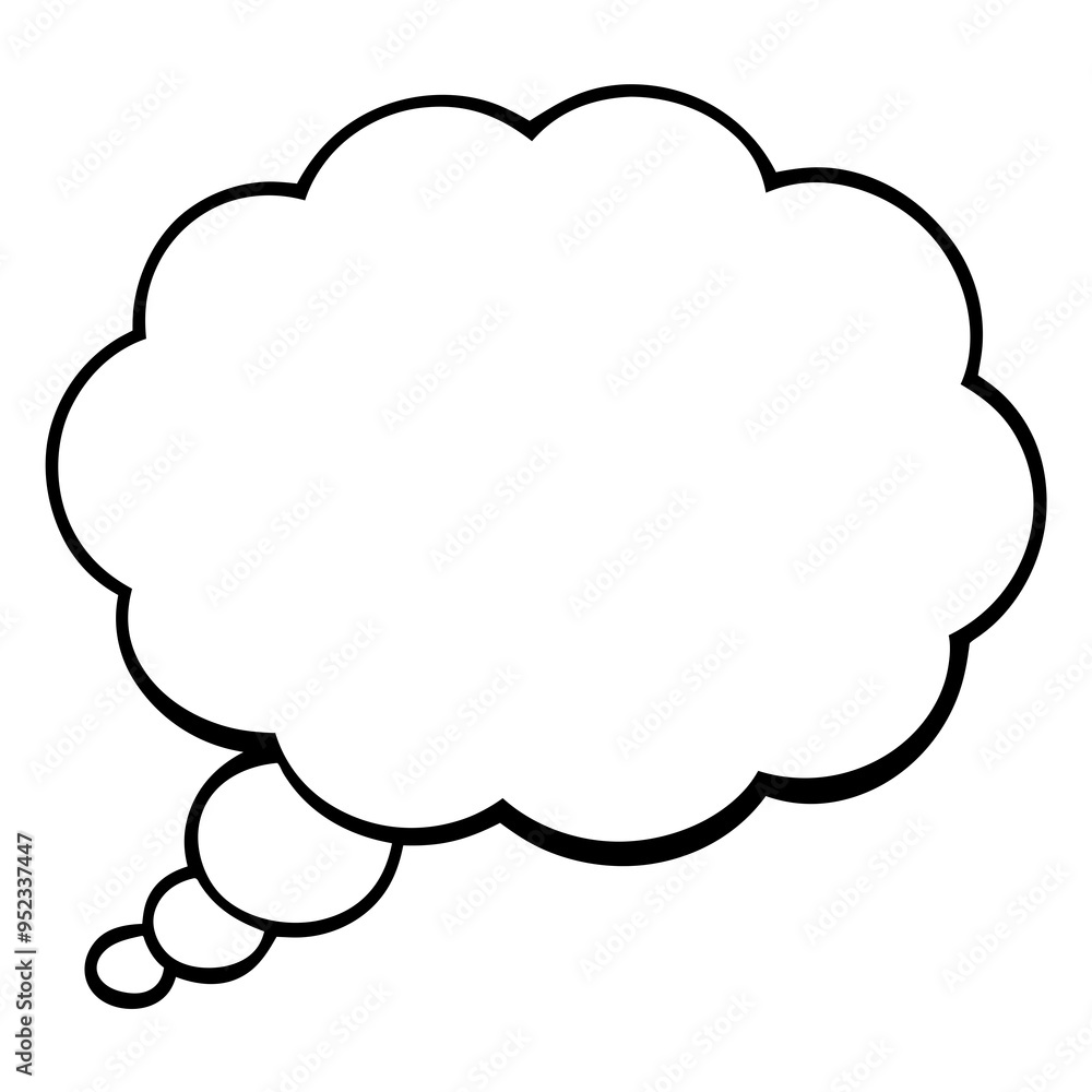 line art thought bubble thinking cloud black vector line art thought bubble thinking cloud black vector