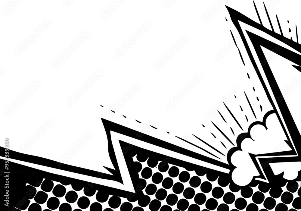 Naklejka premium Pop art comic corner border