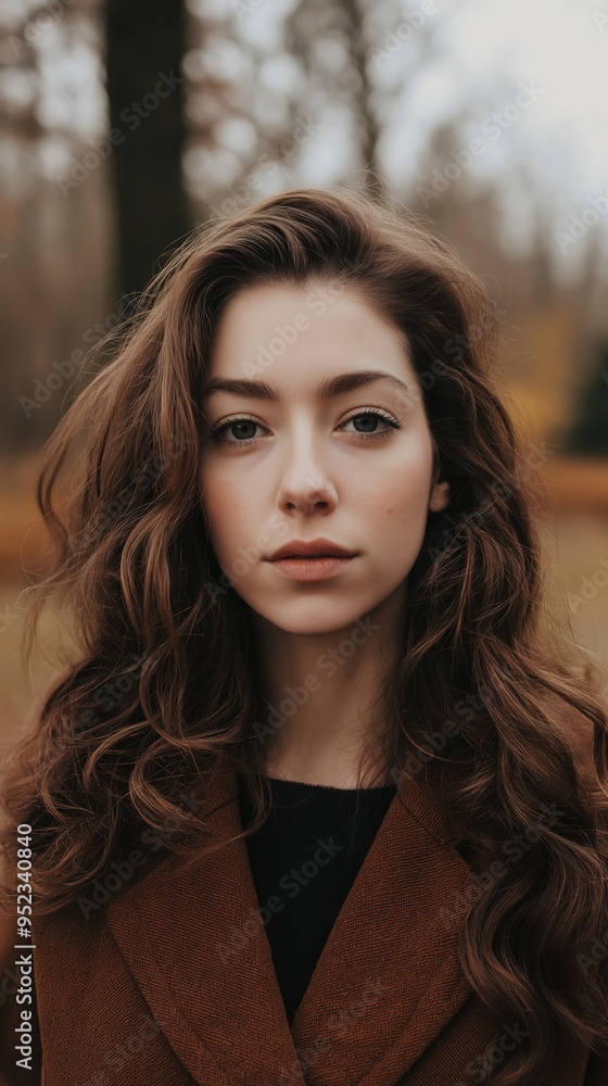 A young woman stands thoughtfully in a warm autumn setting, embracing the Thanksgiving spirit A young woman stands thoughtfully in a warm autumn setting, embracing the Thanksgiving spirit