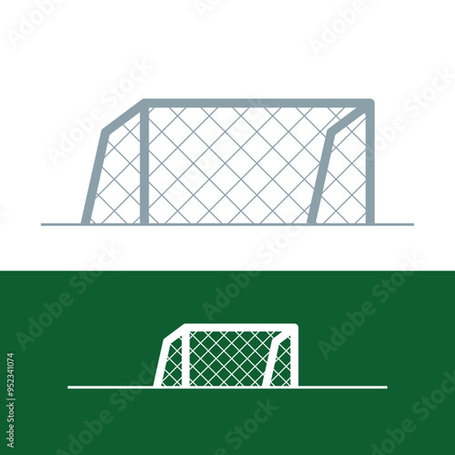 Football (soccer) goal icon. Attribute and symbol of the game of football. Gates with a net, the place of the goalkeeper's game.