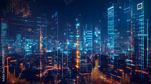 Wallpaper Mural Cutting edge Fintech Innovations Sleek Interfaces Streamlined Data Visualization and Futuristic Digital Torontodigital.ca