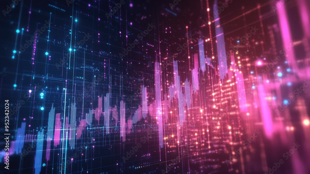 A futuristic financial graph with glowing lines and digital elements, representing successful market analysis. A futuristic financial graph with glowing lines and digital elements, representing successful market analysis.