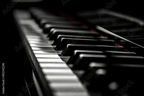 Wallpaper Mural Close-up of Piano Keys in Black and White Torontodigital.ca