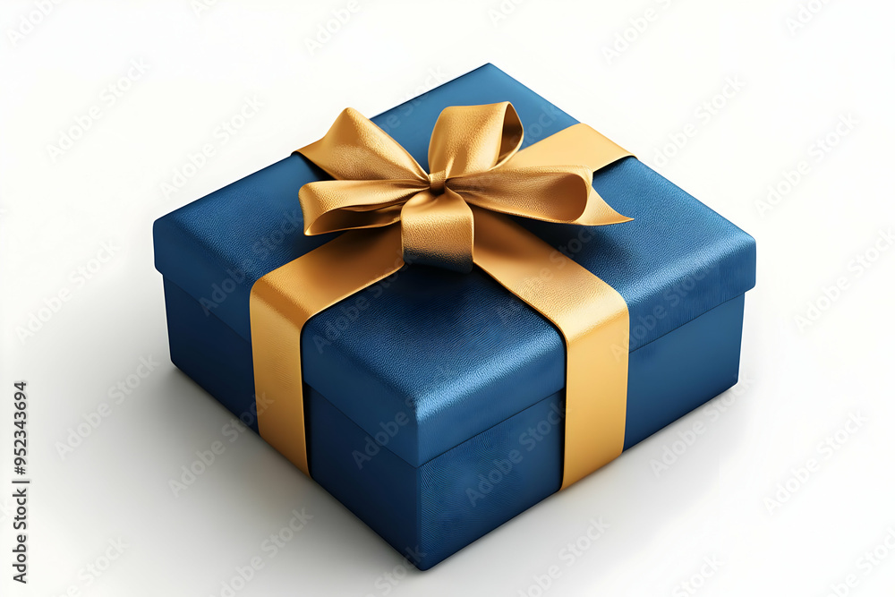 A beautifully wrapped blue gift box adorned with a shiny golden ribbon, perfect for any special occasion. A beautifully wrapped blue gift box adorned with a shiny golden ribbon, perfect for any special occasion.