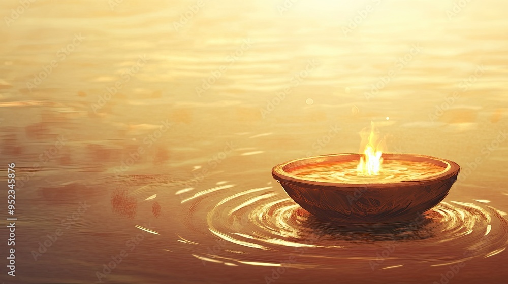 Sacred water of Kumbh Mela with space for text on a serene background. Holy pilgrimage in Hinduism. Sacred water of Kumbh Mela with space for text on a serene background. Holy pilgrimage in Hinduism.