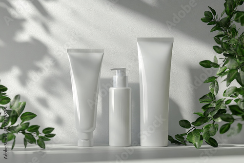 Wallpaper Mural skincare tube and lotion packing on attractive background generated by AI Torontodigital.ca