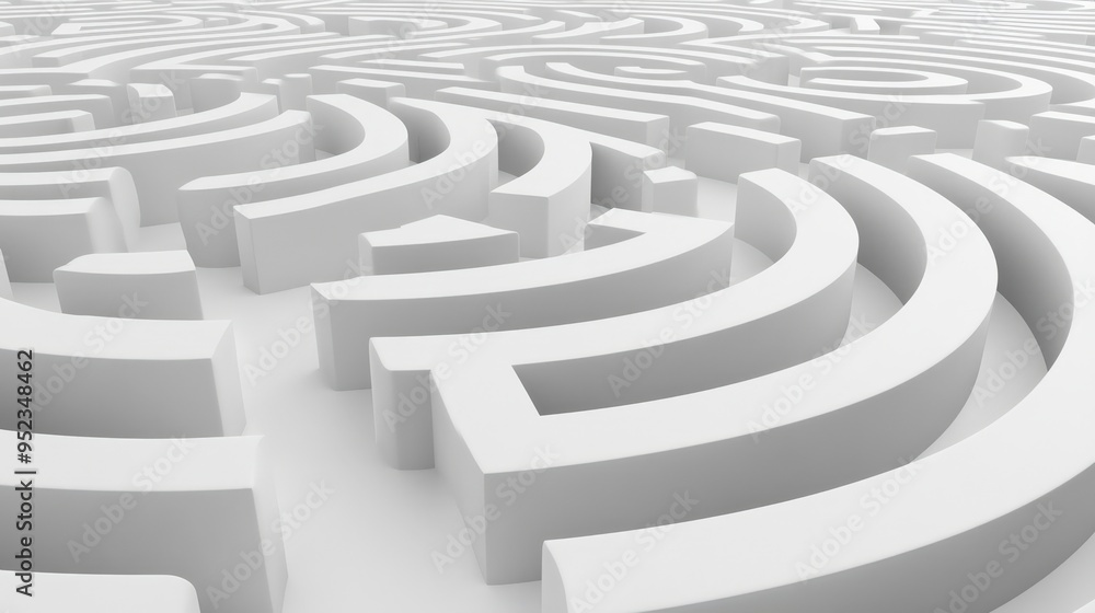 Abstract maze with clear path, simple lines, minimal flat design illustration on white background, copy space for stock photo with minimal concept, No logo, No Trademark, No text Abstract maze with clear path, simple lines, minimal flat design illustration on white background, copy space for stock photo with minimal concept, No logo, No Trademark, No text