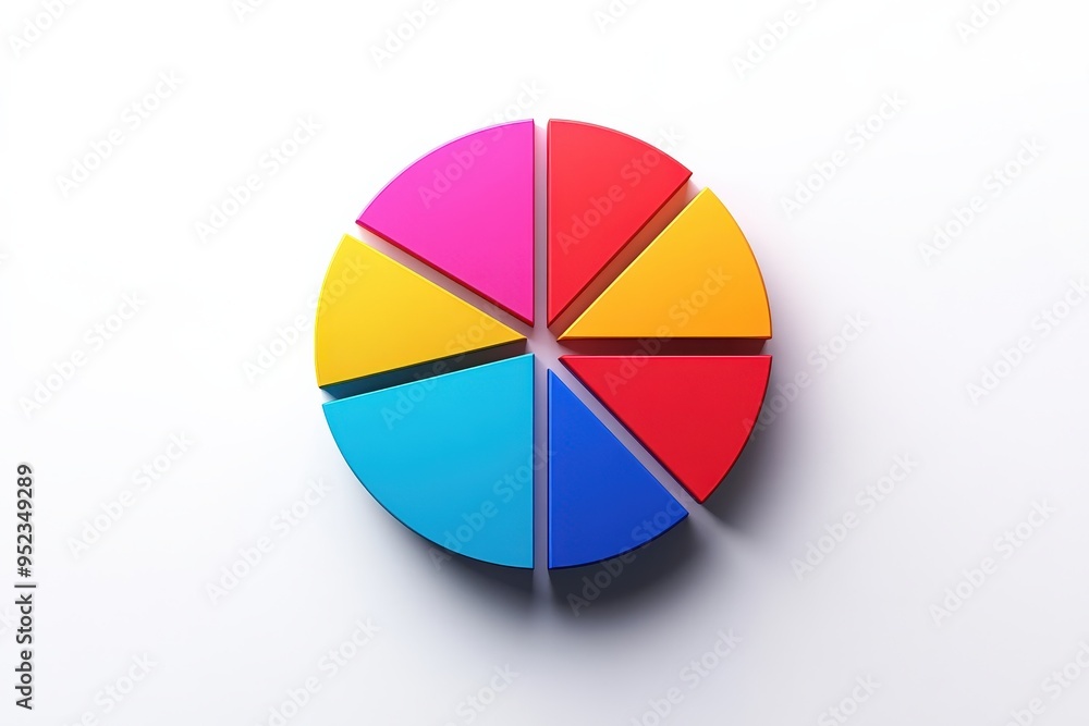 Abstract pie chart, simple segments, minimal flat design illustration on white background, copy space for stock photo with minimal concept, No logo, No Trademark, No text Abstract pie chart, simple segments, minimal flat design illustration on white background, copy space for stock photo with minimal concept, No logo, No Trademark, No text