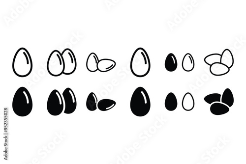 Egg icon vector. Flat vector silhouette egg. Egg Flat Icon Outline. vector illustration.