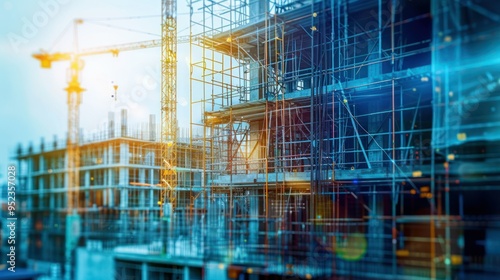 Wallpaper Mural Digital interface displaying construction consulting solutions and project management.  Torontodigital.ca