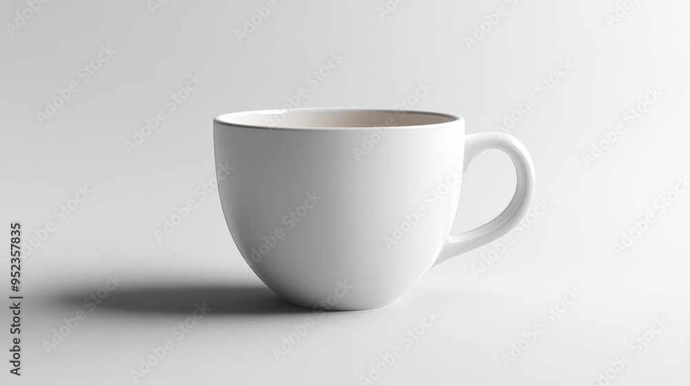 Clean white coffee cup, centered on white background, 3D render illustration, copy space for stock photo with minimal concept, No logo, No Trademark, No text Clean white coffee cup, centered on white background, 3D render illustration, copy space for stock photo with minimal concept, No logo, No Trademark, No text
