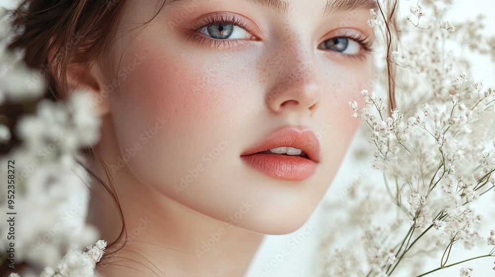 Pure aesthetic beauty with a focus on simplicity and clear, smooth skin Pure aesthetic beauty with a focus on simplicity and clear, smooth skin