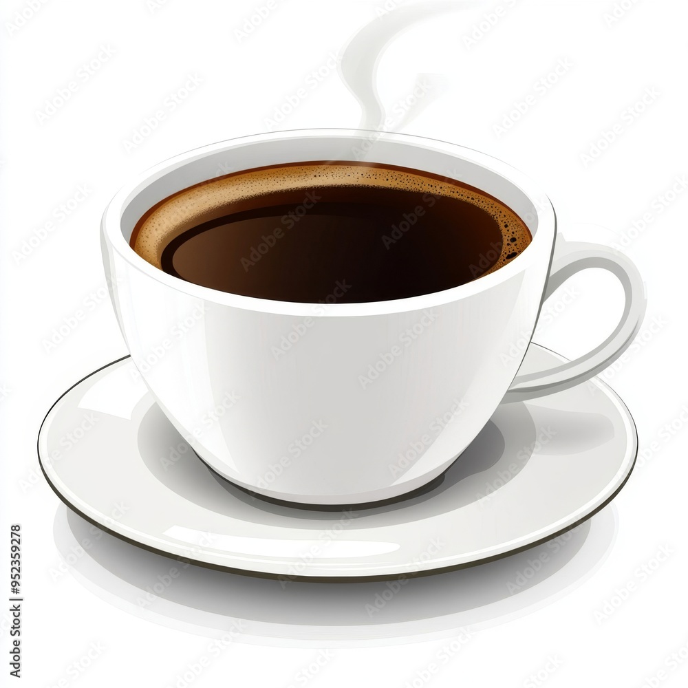 Steaming Cup of Joe: A classic white cup filled with freshly brewed, aromatic coffee, steam gracefully swirling above. Perfect for coffee shops, cafes, and breakfast menus. Steaming Cup of Joe: A classic white cup filled with freshly brewed, aromatic coffee, steam gracefully swirling above. Perfect for coffee shops, cafes, and breakfast menus.