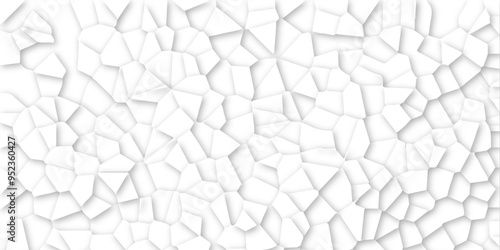 white stains broken glass background texture. geometric pattern with 3d shapes vector Illustration. white broken wall paper in decoration. low poly crystal mosaic background. 