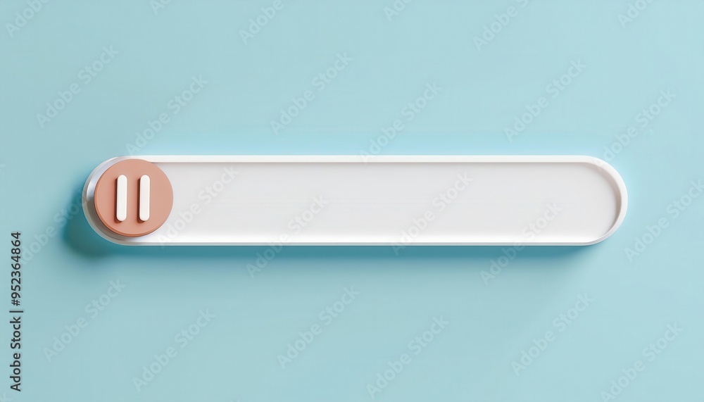 Minimalist design featuring a playback control on a soft blue background, perfect for digital media concepts. Minimalist design featuring a playback control on a soft blue background, perfect for digital media concepts.