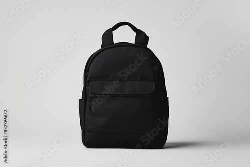 black college bag isolated on white photo