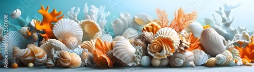 Seashell Collection with Coral