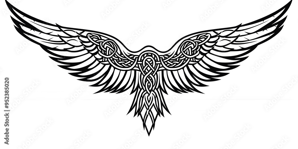 Obraz premium Seagull Wings very simple traditional tattoo flash styles illustration