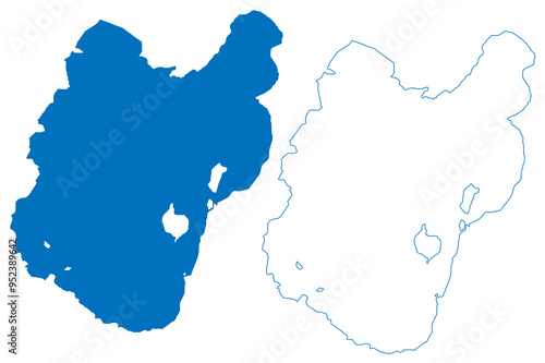 Lake Hora-Dambal (Africa, Federal Democratic Republic of Ethiopia) map vector illustration, scribble sketch Hora Dambal or Lake Zway map