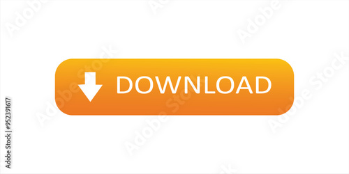 Yellow download button. Vector orange download button. Download button icon. vektor