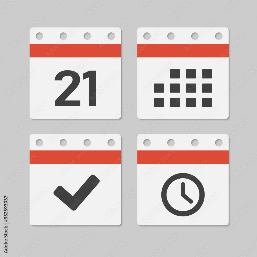 Icon page calendar - 21 day, agenda, timer, done Icon page calendar - 21 day, agenda, timer, done