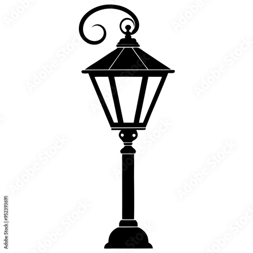 lamp vector, vintage street lamp