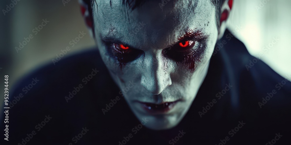 A vampire with blood-red eyes A vampire with blood-red eyes