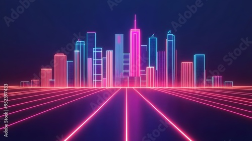 Neon Cityscape - Futuristic Urban Background