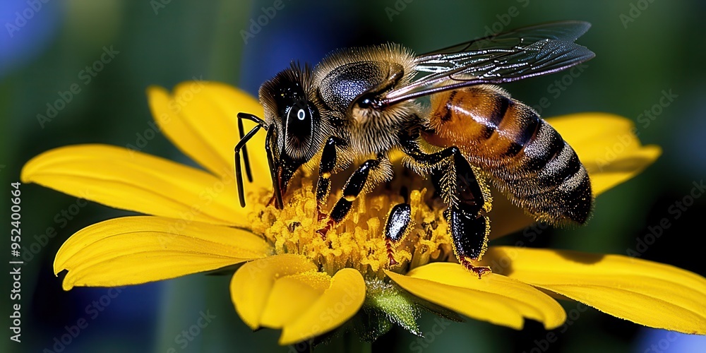 A bee collecting nectar from flowers A bee collecting nectar from flowers
