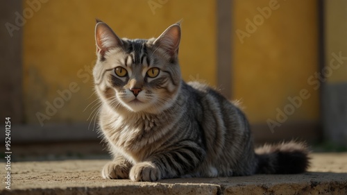 Wallpaper Mural Tabby Cat Portrait in the Sunlight Torontodigital.ca