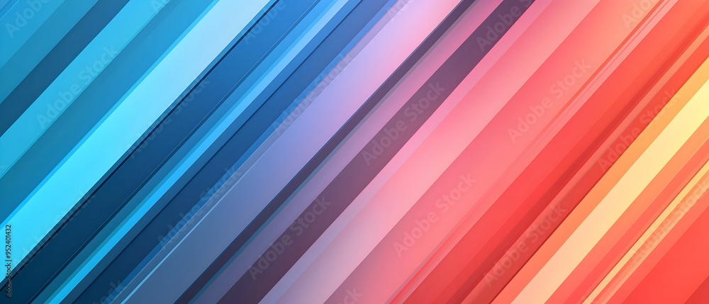 A flat vector illustration of a vibrant abstract background, diagonal stripes with a gradient transition from blue to red tones, evenly spaced and sharp-edged, dynamic flow. Soft gradient blending A flat vector illustration of a vibrant abstract background, diagonal stripes with a gradient transition from blue to red tones, evenly spaced and sharp-edged, dynamic flow. Soft gradient blending