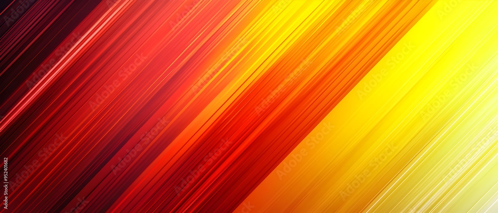 A flat vector illustration of a vibrant abstract background, diagonal stripes in varying thicknesses, gradient transition from deep red to fiery yellow, smooth blending, glowing edges, intensive color A flat vector illustration of a vibrant abstract background, diagonal stripes in varying thicknesses, gradient transition from deep red to fiery yellow, smooth blending, glowing edges, intensive color