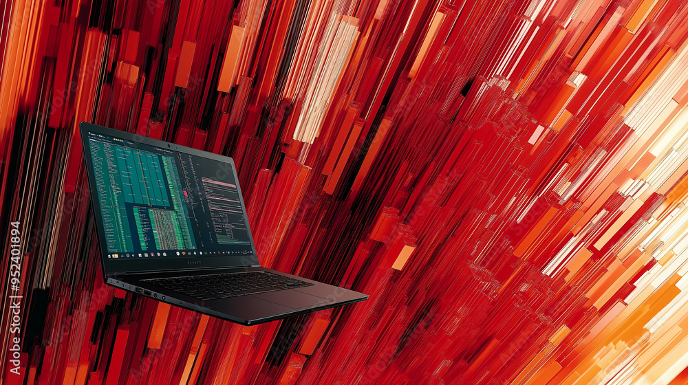 Obraz premium Laptop with analytical data
