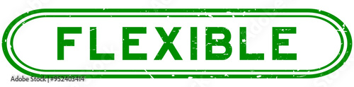 Grunge green flexible word rubber seal stamp on white background