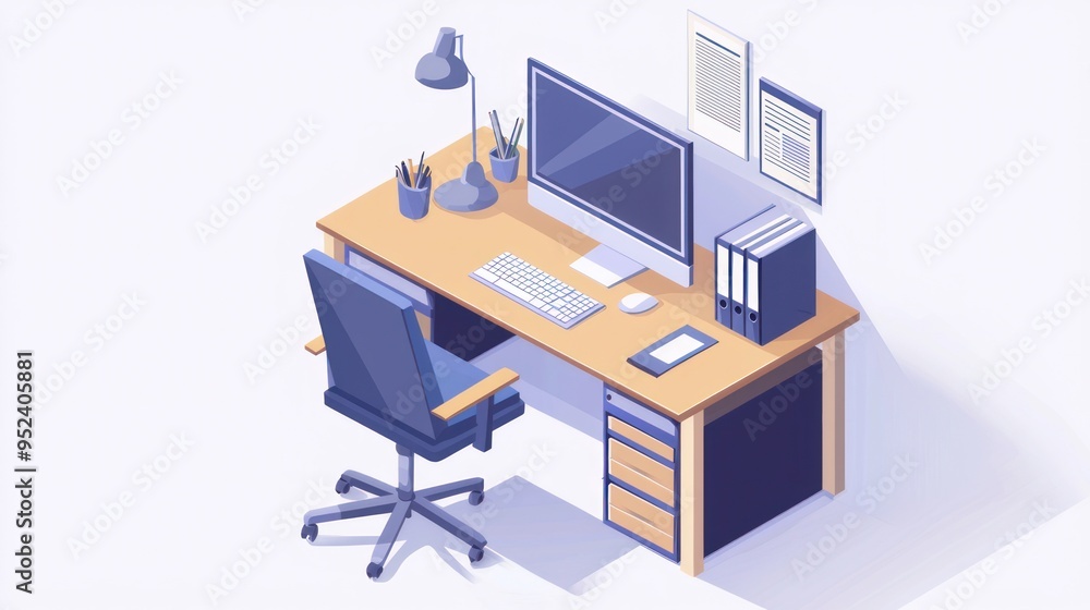 Rendering 3 in the office, there is a computer, a desk and various equipment for work. Computer Desk Backgrounds of a sleek, modern laptop computer on a minimalist table, representing the digital age Rendering 3 in the office, there is a computer, a desk and various equipment for work. Computer Desk Backgrounds of a sleek, modern laptop computer on a minimalist table, representing the digital age