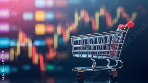 Shopping Cart & Stock Market Growth Concept