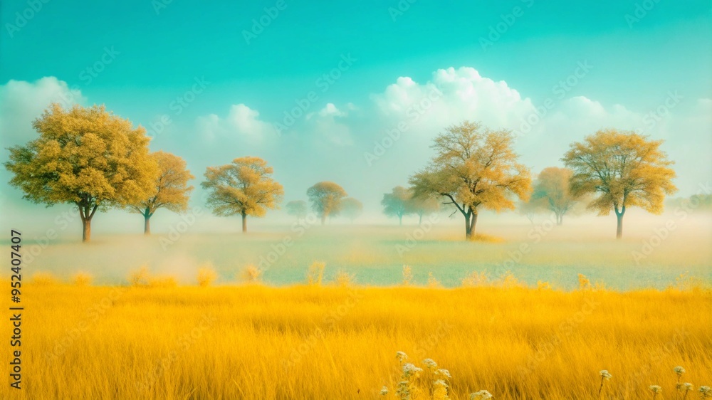 Fototapeta premium unusual mystical fog on a serene landscape