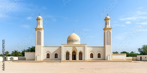 Majestic Al Salam Mosque in Historic Timbuktu with Towering Minarets and Domes Under Bright Skies photo